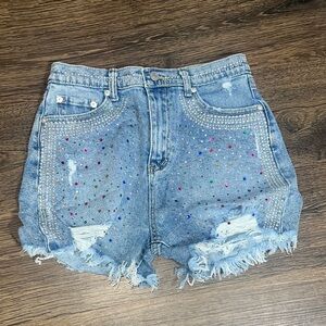 Blue B Collection- large - Embellished Denim Women Shorts
